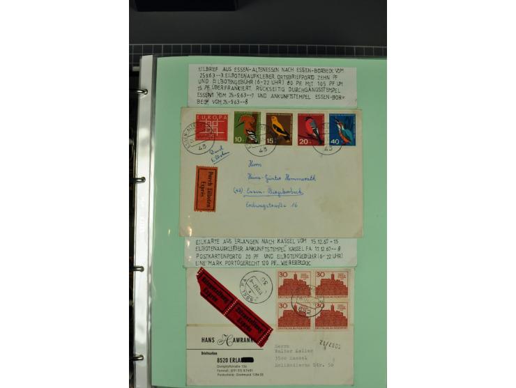 1828/1995, sehr umfangreiche Ausstellungs-Sammlung "Die Eilboten-Post" ab Vorphila in 11 Alben mit einigen hundert Briefen, K