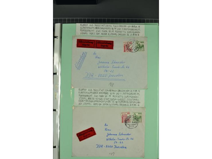 1828/1995, sehr umfangreiche Ausstellungs-Sammlung "Die Eilboten-Post" ab Vorphila in 11 Alben mit einigen hundert Briefen, K