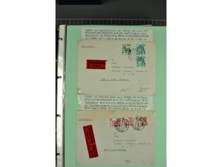 1828/1995, sehr umfangreiche Ausstellungs-Sammlung "Die Eilboten-Post" ab Vorphila in 11 Alben mit einigen hundert Briefen, K