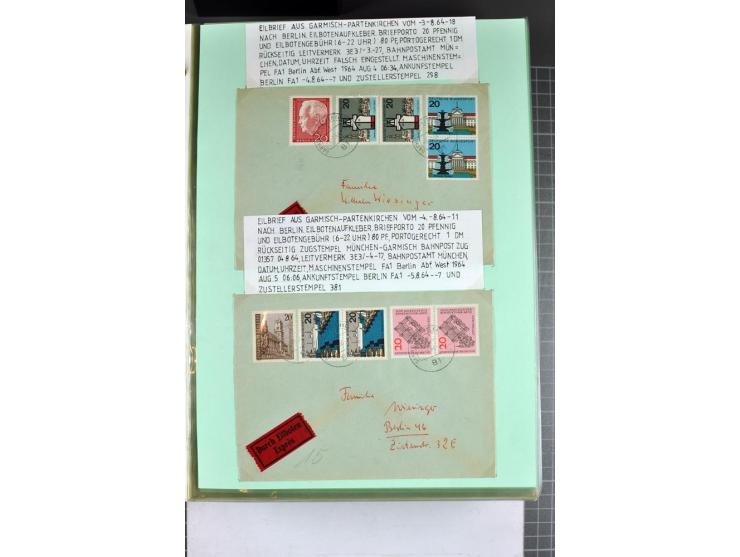 1828/1995, sehr umfangreiche Ausstellungs-Sammlung "Die Eilboten-Post" ab Vorphila in 11 Alben mit einigen hundert Briefen, K