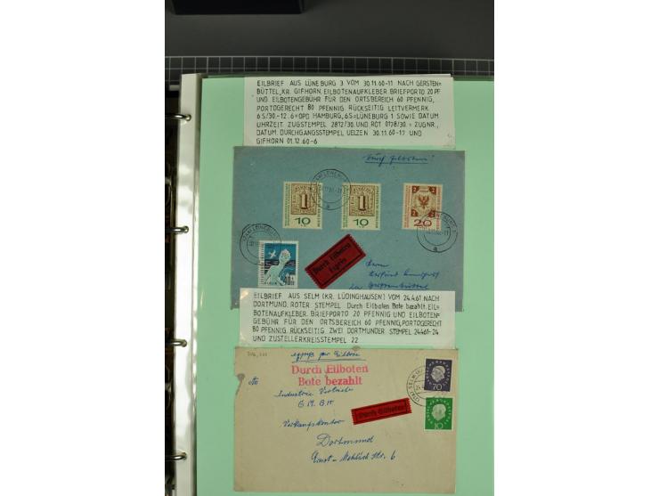 1828/1995, sehr umfangreiche Ausstellungs-Sammlung "Die Eilboten-Post" ab Vorphila in 11 Alben mit einigen hundert Briefen, K