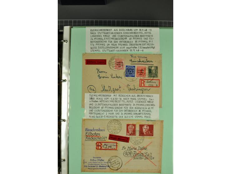 1828/1995, sehr umfangreiche Ausstellungs-Sammlung "Die Eilboten-Post" ab Vorphila in 11 Alben mit einigen hundert Briefen, K