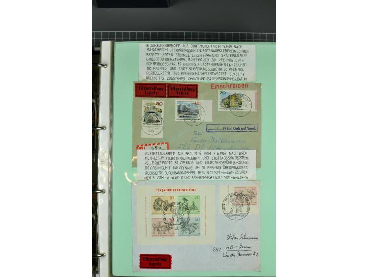 1828/1995, sehr umfangreiche Ausstellungs-Sammlung "Die Eilboten-Post" ab Vorphila in 11 Alben mit einigen hundert Briefen, K