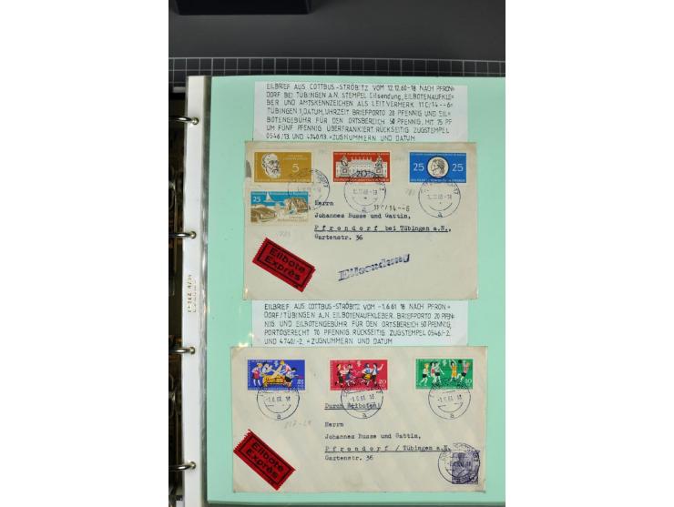 1828/1995, sehr umfangreiche Ausstellungs-Sammlung "Die Eilboten-Post" ab Vorphila in 11 Alben mit einigen hundert Briefen, K