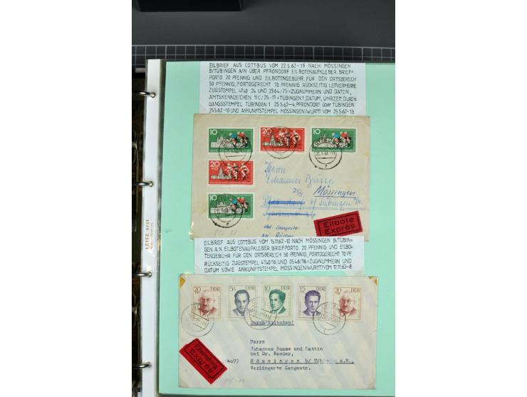1828/1995, sehr umfangreiche Ausstellungs-Sammlung "Die Eilboten-Post" ab Vorphila in 11 Alben mit einigen hundert Briefen, K