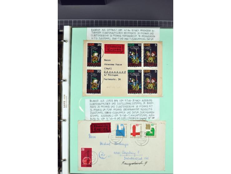1828/1995, sehr umfangreiche Ausstellungs-Sammlung "Die Eilboten-Post" ab Vorphila in 11 Alben mit einigen hundert Briefen, K
