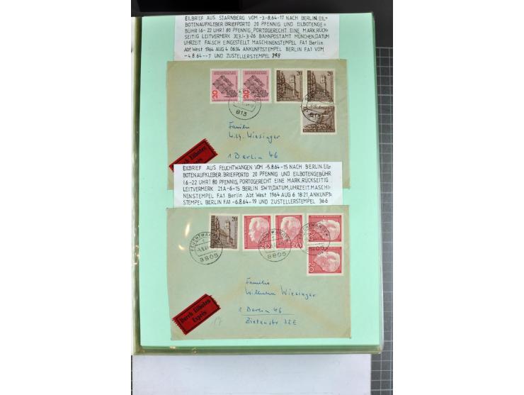 1828/1995, sehr umfangreiche Ausstellungs-Sammlung "Die Eilboten-Post" ab Vorphila in 11 Alben mit einigen hundert Briefen, K