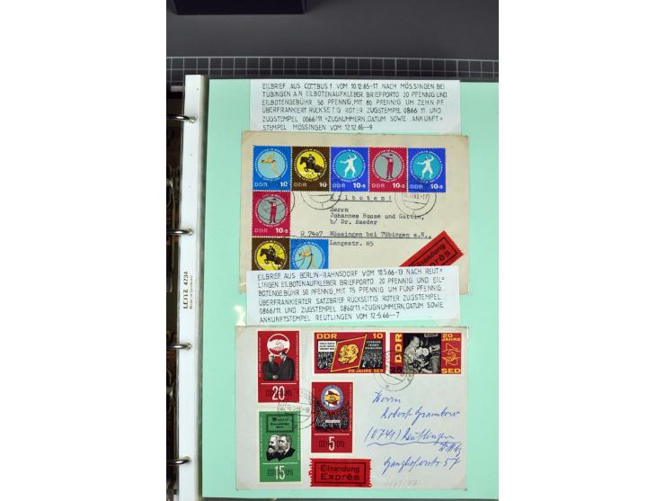 1828/1995, sehr umfangreiche Ausstellungs-Sammlung "Die Eilboten-Post" ab Vorphila in 11 Alben mit einigen hundert Briefen, K