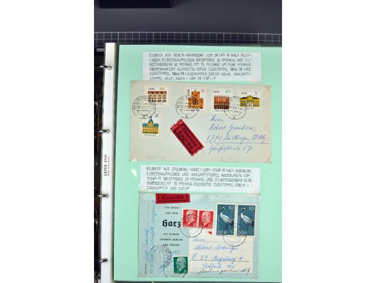 1828/1995, sehr umfangreiche Ausstellungs-Sammlung "Die Eilboten-Post" ab Vorphila in 11 Alben mit einigen hundert Briefen, K