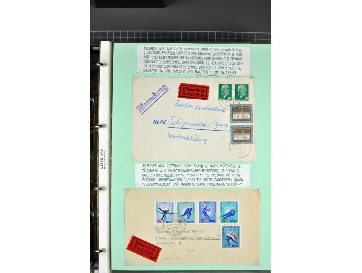 1828/1995, sehr umfangreiche Ausstellungs-Sammlung "Die Eilboten-Post" ab Vorphila in 11 Alben mit einigen hundert Briefen, K