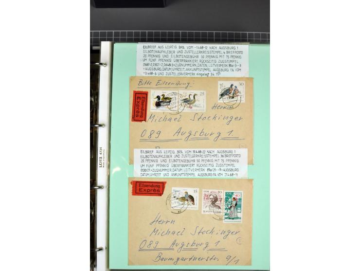 1828/1995, sehr umfangreiche Ausstellungs-Sammlung "Die Eilboten-Post" ab Vorphila in 11 Alben mit einigen hundert Briefen, K
