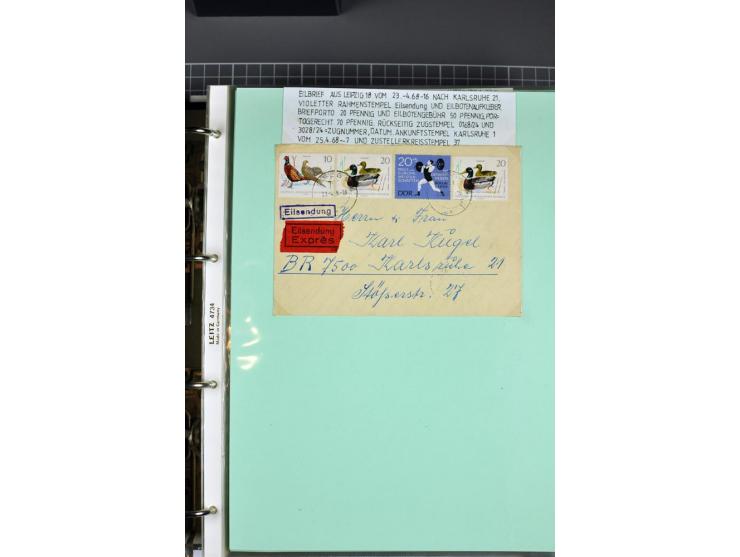1828/1995, sehr umfangreiche Ausstellungs-Sammlung "Die Eilboten-Post" ab Vorphila in 11 Alben mit einigen hundert Briefen, K