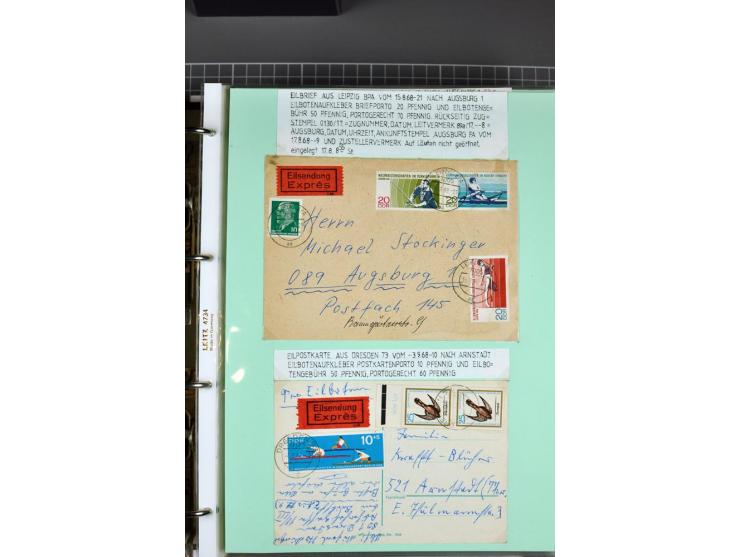 1828/1995, sehr umfangreiche Ausstellungs-Sammlung "Die Eilboten-Post" ab Vorphila in 11 Alben mit einigen hundert Briefen, K