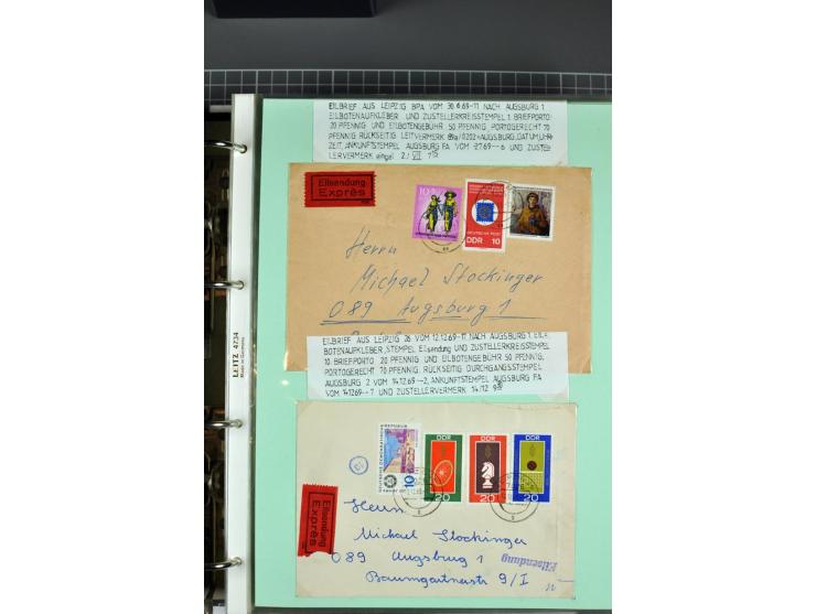 1828/1995, sehr umfangreiche Ausstellungs-Sammlung "Die Eilboten-Post" ab Vorphila in 11 Alben mit einigen hundert Briefen, K