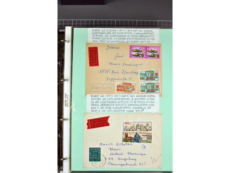1828/1995, sehr umfangreiche Ausstellungs-Sammlung "Die Eilboten-Post" ab Vorphila in 11 Alben mit einigen hundert Briefen, K