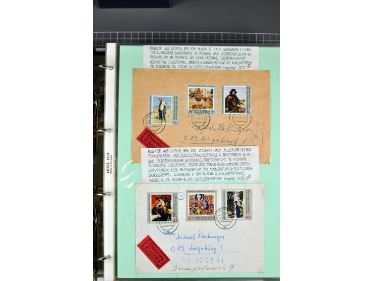 1828/1995, sehr umfangreiche Ausstellungs-Sammlung "Die Eilboten-Post" ab Vorphila in 11 Alben mit einigen hundert Briefen, K