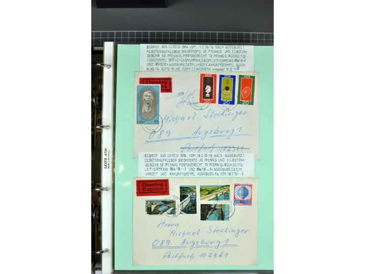 1828/1995, sehr umfangreiche Ausstellungs-Sammlung "Die Eilboten-Post" ab Vorphila in 11 Alben mit einigen hundert Briefen, K