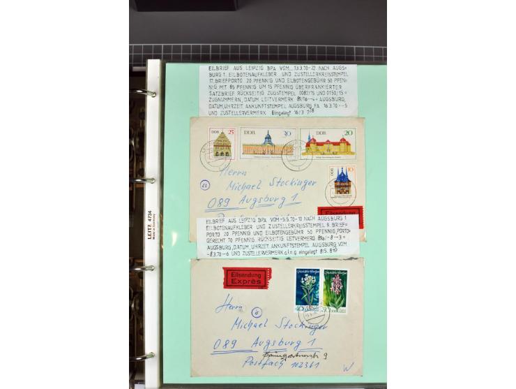 1828/1995, sehr umfangreiche Ausstellungs-Sammlung "Die Eilboten-Post" ab Vorphila in 11 Alben mit einigen hundert Briefen, K