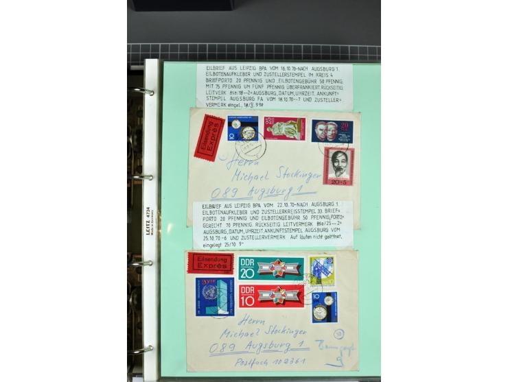1828/1995, sehr umfangreiche Ausstellungs-Sammlung "Die Eilboten-Post" ab Vorphila in 11 Alben mit einigen hundert Briefen, K
