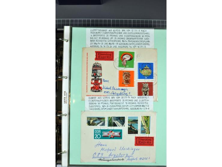 1828/1995, sehr umfangreiche Ausstellungs-Sammlung "Die Eilboten-Post" ab Vorphila in 11 Alben mit einigen hundert Briefen, K