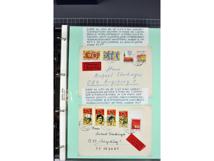 1828/1995, sehr umfangreiche Ausstellungs-Sammlung "Die Eilboten-Post" ab Vorphila in 11 Alben mit einigen hundert Briefen, K