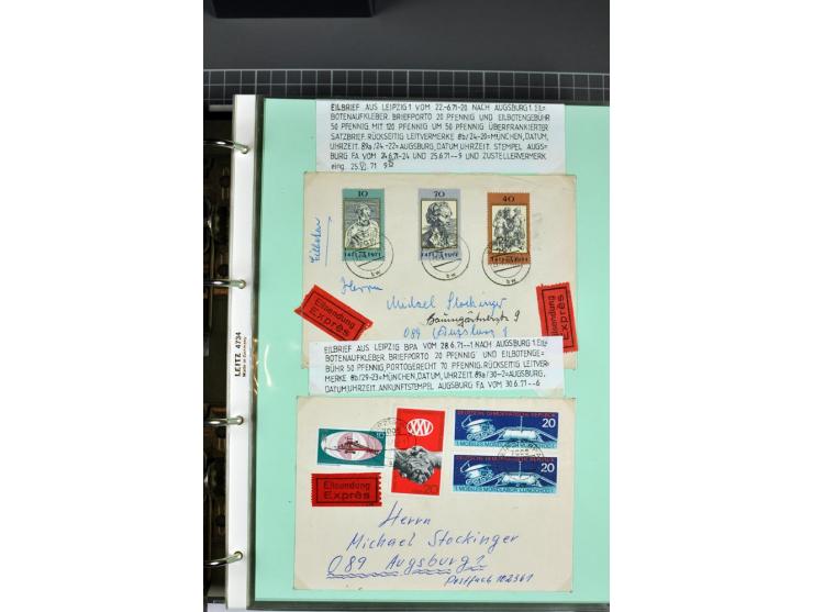 1828/1995, sehr umfangreiche Ausstellungs-Sammlung "Die Eilboten-Post" ab Vorphila in 11 Alben mit einigen hundert Briefen, K