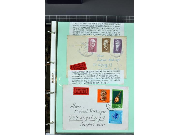 1828/1995, sehr umfangreiche Ausstellungs-Sammlung "Die Eilboten-Post" ab Vorphila in 11 Alben mit einigen hundert Briefen, K