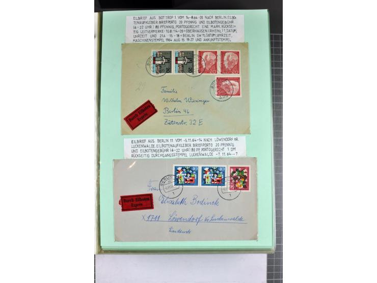 1828/1995, sehr umfangreiche Ausstellungs-Sammlung "Die Eilboten-Post" ab Vorphila in 11 Alben mit einigen hundert Briefen, K