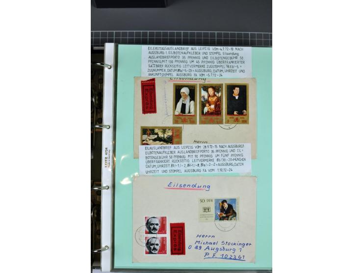 1828/1995, sehr umfangreiche Ausstellungs-Sammlung "Die Eilboten-Post" ab Vorphila in 11 Alben mit einigen hundert Briefen, K