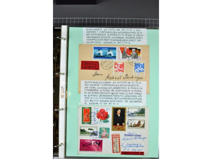 1828/1995, sehr umfangreiche Ausstellungs-Sammlung "Die Eilboten-Post" ab Vorphila in 11 Alben mit einigen hundert Briefen, K