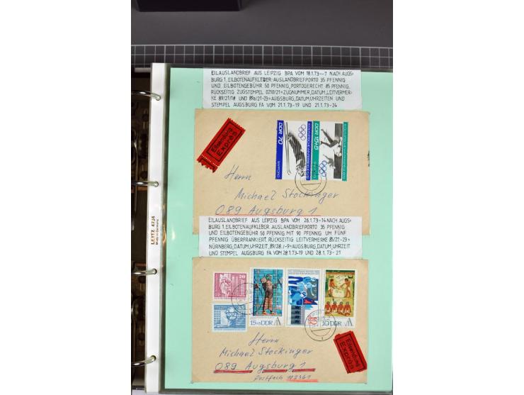1828/1995, sehr umfangreiche Ausstellungs-Sammlung "Die Eilboten-Post" ab Vorphila in 11 Alben mit einigen hundert Briefen, K