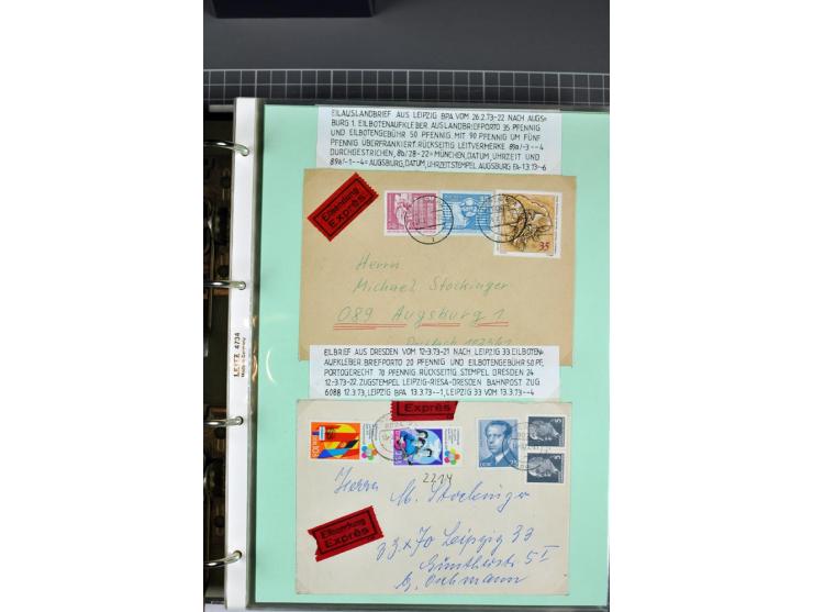 1828/1995, sehr umfangreiche Ausstellungs-Sammlung "Die Eilboten-Post" ab Vorphila in 11 Alben mit einigen hundert Briefen, K