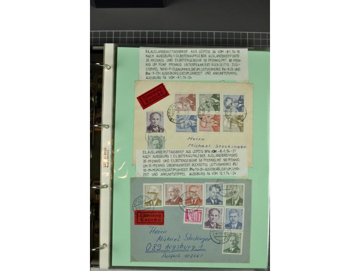 1828/1995, sehr umfangreiche Ausstellungs-Sammlung "Die Eilboten-Post" ab Vorphila in 11 Alben mit einigen hundert Briefen, K