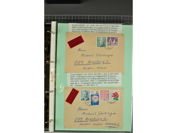 1828/1995, sehr umfangreiche Ausstellungs-Sammlung "Die Eilboten-Post" ab Vorphila in 11 Alben mit einigen hundert Briefen, K