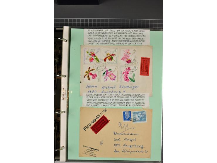 1828/1995, sehr umfangreiche Ausstellungs-Sammlung "Die Eilboten-Post" ab Vorphila in 11 Alben mit einigen hundert Briefen, K
