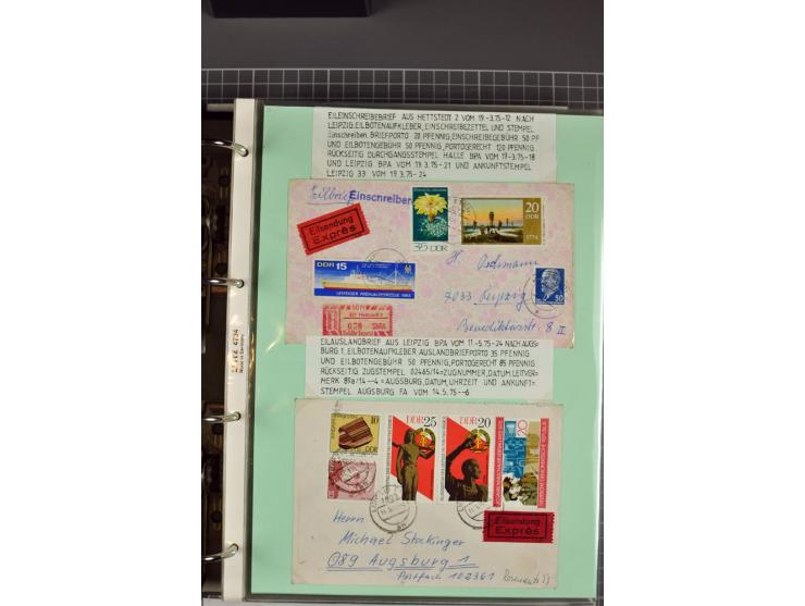 1828/1995, sehr umfangreiche Ausstellungs-Sammlung "Die Eilboten-Post" ab Vorphila in 11 Alben mit einigen hundert Briefen, K