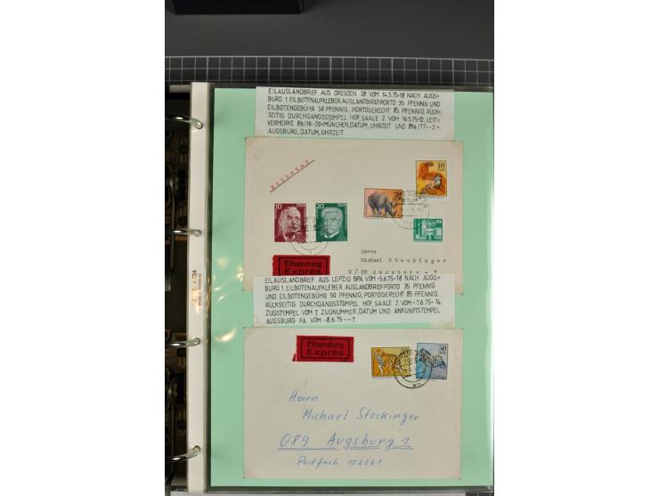 1828/1995, sehr umfangreiche Ausstellungs-Sammlung "Die Eilboten-Post" ab Vorphila in 11 Alben mit einigen hundert Briefen, K