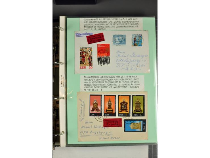 1828/1995, sehr umfangreiche Ausstellungs-Sammlung "Die Eilboten-Post" ab Vorphila in 11 Alben mit einigen hundert Briefen, K