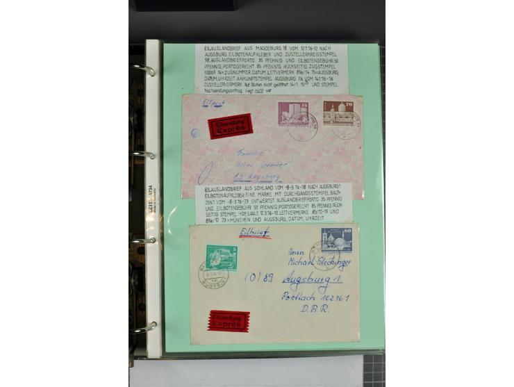 1828/1995, sehr umfangreiche Ausstellungs-Sammlung "Die Eilboten-Post" ab Vorphila in 11 Alben mit einigen hundert Briefen, K