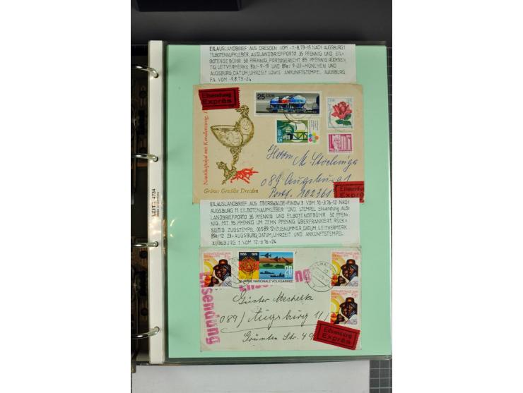1828/1995, sehr umfangreiche Ausstellungs-Sammlung "Die Eilboten-Post" ab Vorphila in 11 Alben mit einigen hundert Briefen, K