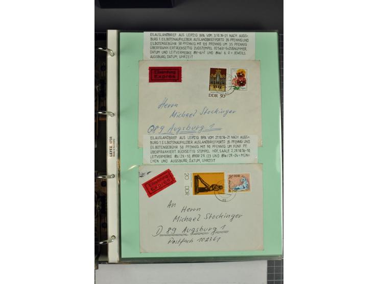 1828/1995, sehr umfangreiche Ausstellungs-Sammlung "Die Eilboten-Post" ab Vorphila in 11 Alben mit einigen hundert Briefen, K