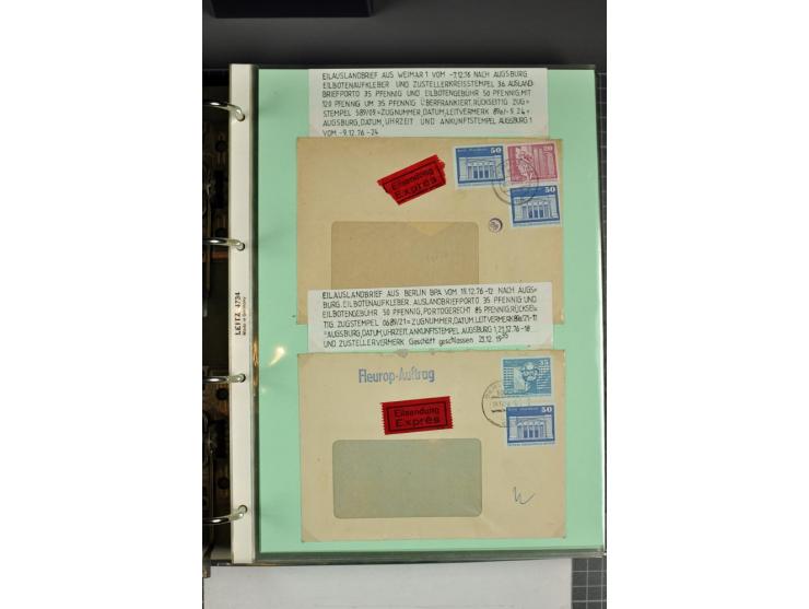1828/1995, sehr umfangreiche Ausstellungs-Sammlung "Die Eilboten-Post" ab Vorphila in 11 Alben mit einigen hundert Briefen, K