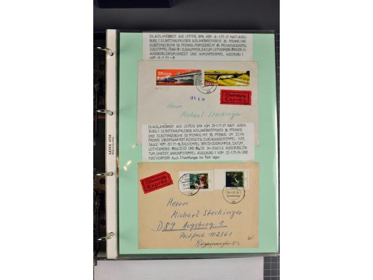 1828/1995, sehr umfangreiche Ausstellungs-Sammlung "Die Eilboten-Post" ab Vorphila in 11 Alben mit einigen hundert Briefen, K