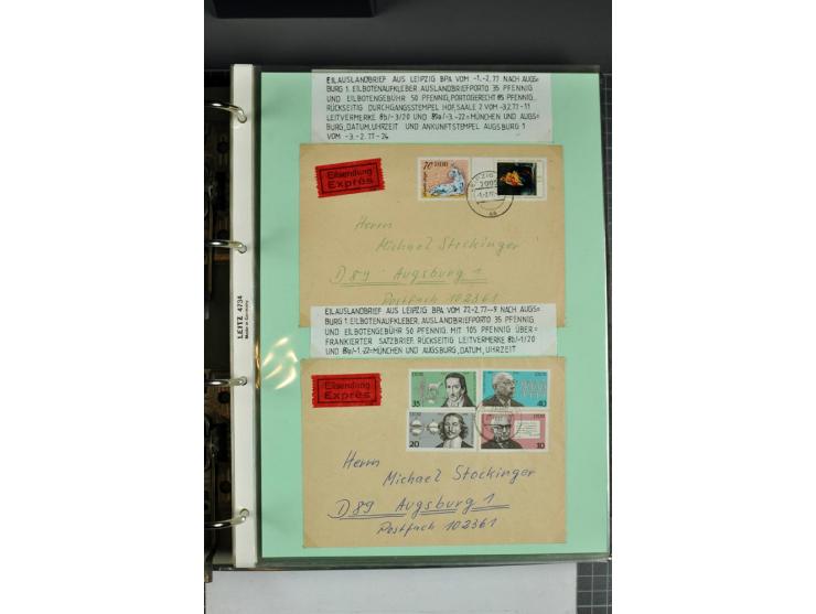 1828/1995, sehr umfangreiche Ausstellungs-Sammlung "Die Eilboten-Post" ab Vorphila in 11 Alben mit einigen hundert Briefen, K
