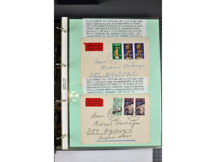 1828/1995, sehr umfangreiche Ausstellungs-Sammlung "Die Eilboten-Post" ab Vorphila in 11 Alben mit einigen hundert Briefen, K