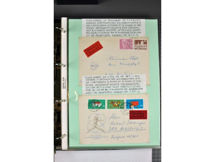 1828/1995, sehr umfangreiche Ausstellungs-Sammlung "Die Eilboten-Post" ab Vorphila in 11 Alben mit einigen hundert Briefen, K