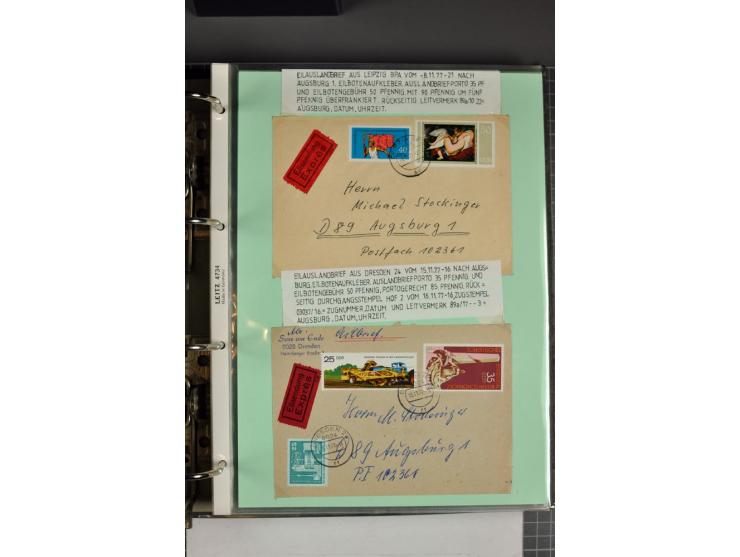 1828/1995, sehr umfangreiche Ausstellungs-Sammlung "Die Eilboten-Post" ab Vorphila in 11 Alben mit einigen hundert Briefen, K