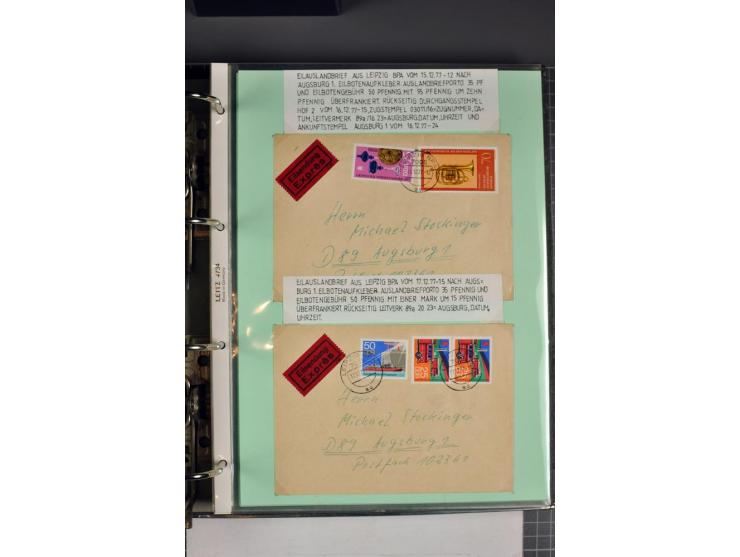 1828/1995, sehr umfangreiche Ausstellungs-Sammlung "Die Eilboten-Post" ab Vorphila in 11 Alben mit einigen hundert Briefen, K