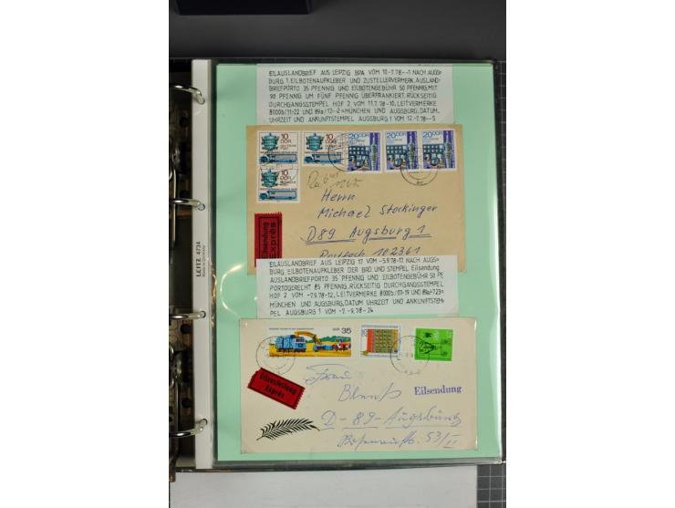 1828/1995, sehr umfangreiche Ausstellungs-Sammlung "Die Eilboten-Post" ab Vorphila in 11 Alben mit einigen hundert Briefen, K