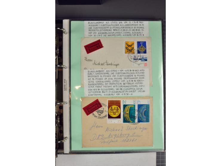 1828/1995, sehr umfangreiche Ausstellungs-Sammlung "Die Eilboten-Post" ab Vorphila in 11 Alben mit einigen hundert Briefen, K